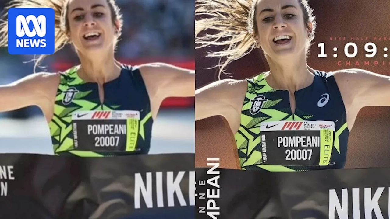 Nike-sponsored Melbourne Marathon Festival apologises after sharing photo of winner with Asics logo edited out