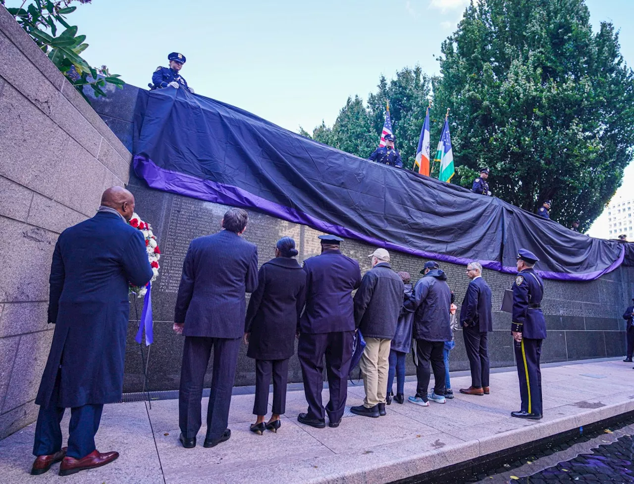 NYPD adds 42 names of fallen cops to memorial wall in Lower Manhattan