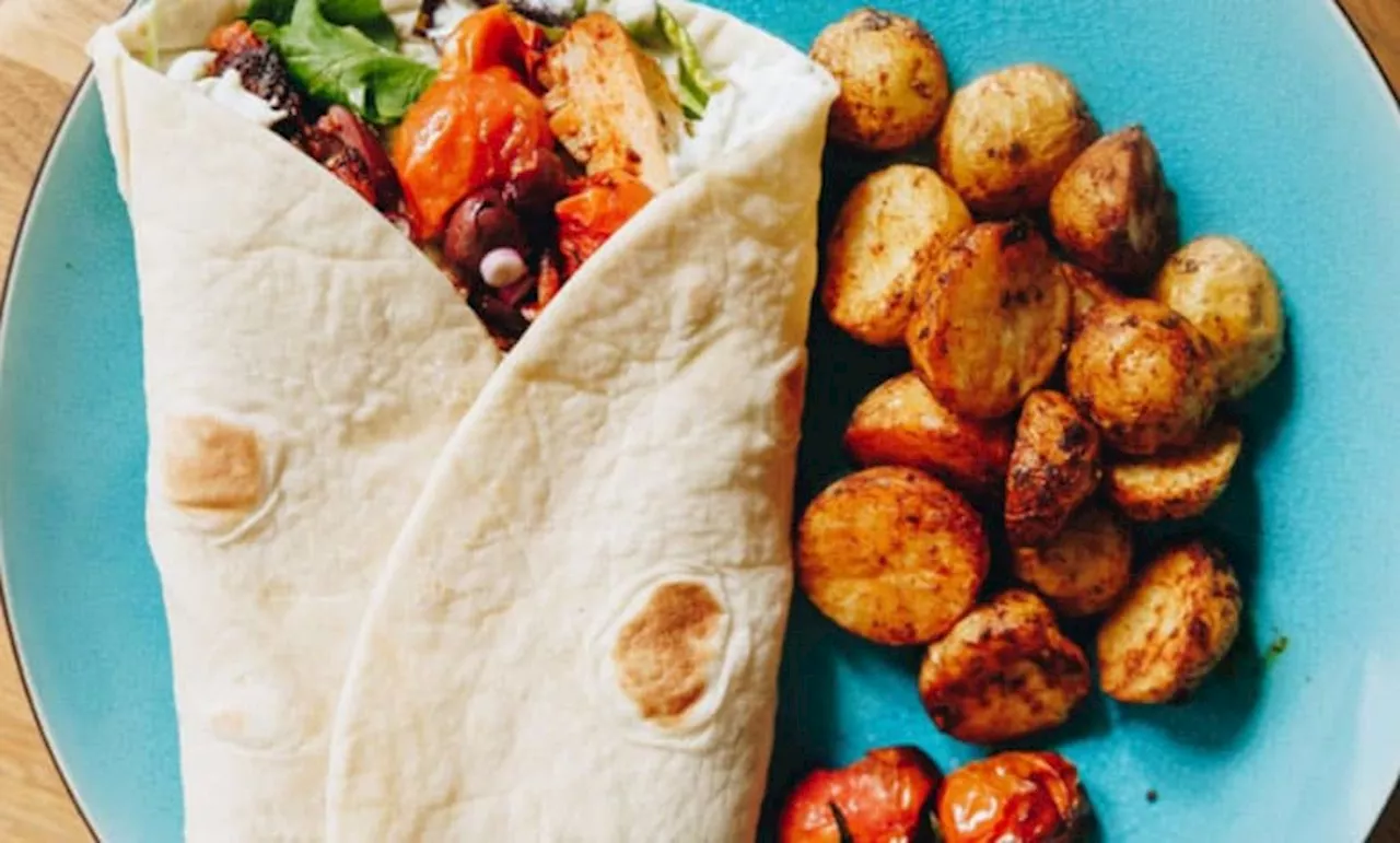 Chicken gyro wrap made in the air fryer