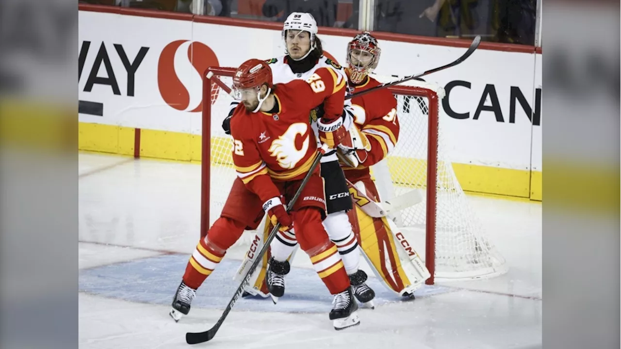 Coronato scores twice, unbeaten Flames edge Blackhawks 3-1