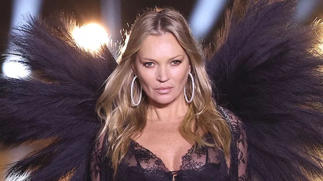 Kate Moss, 50, makes surprise appearance on Victoria's Secret runway