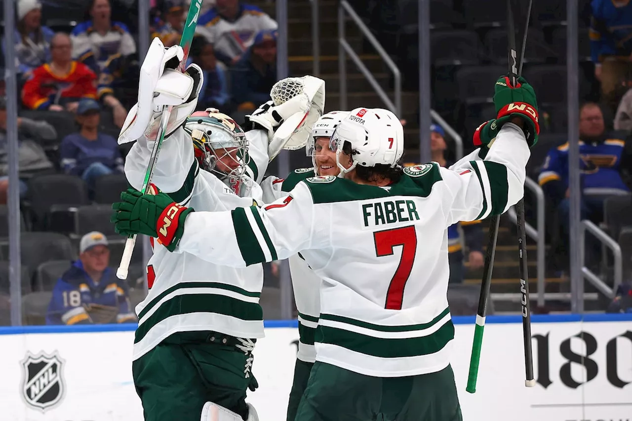 Goalie Gustavsson makes 27 saves, scores an empty-netter, Wild beat Blues 4-1