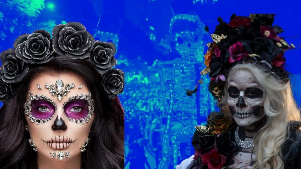 Maquillaje de catrina con piedras para que luzcas icónica y elegante en la CDMX durante el Desfile de Catrinas 2024