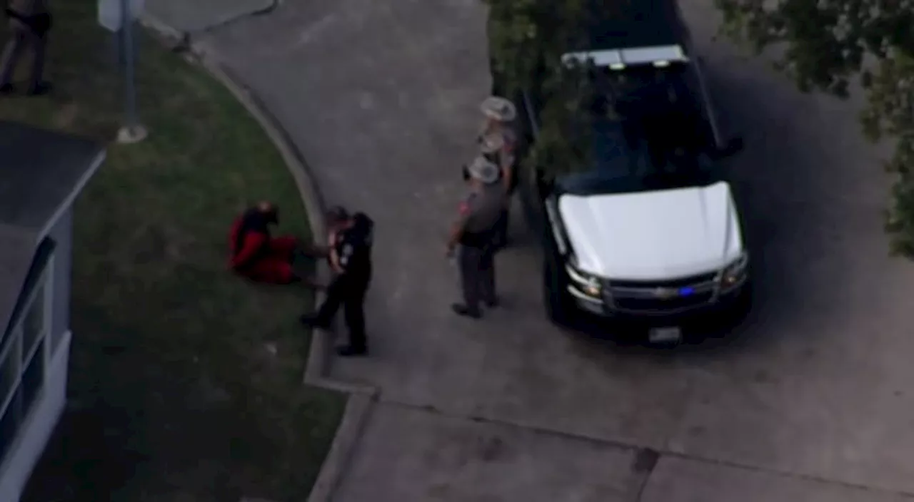 Person seen in handcuffs after police chase ends off Houston’s Northwest Freeway