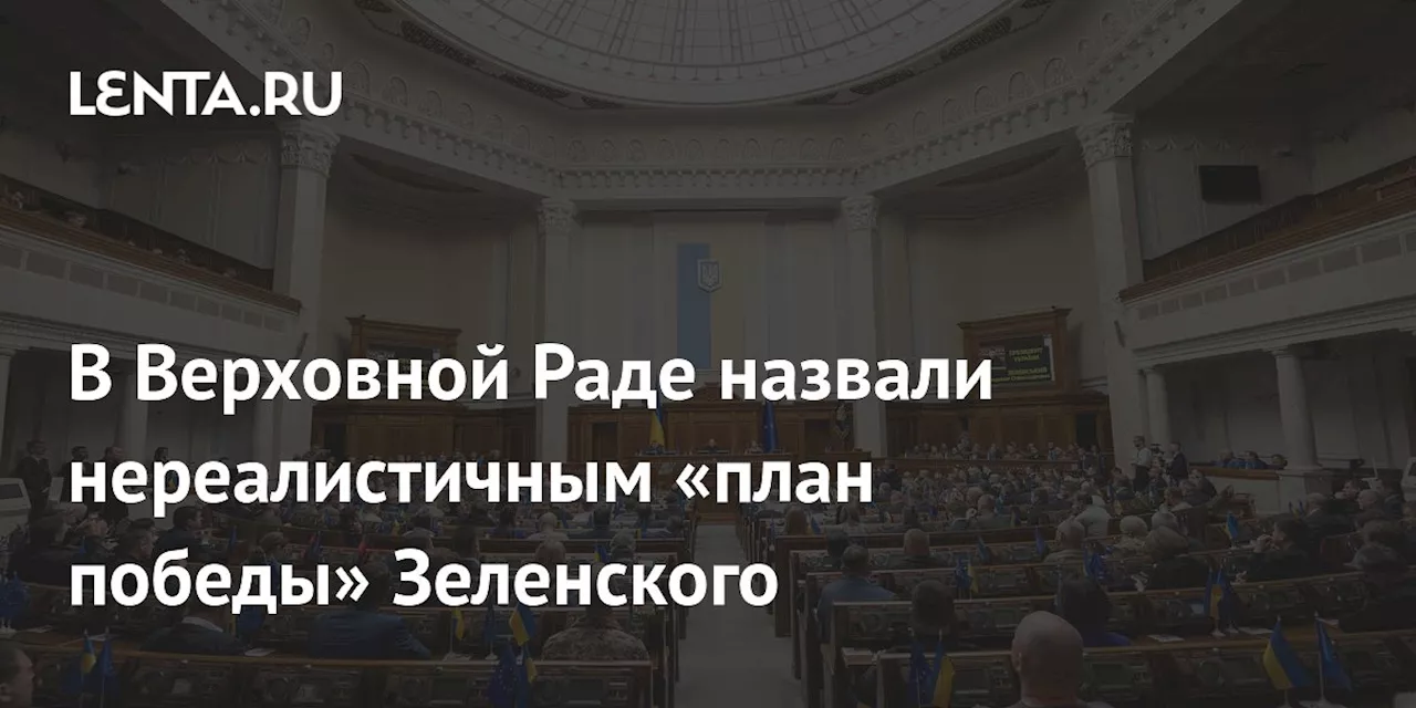 В Верховной Раде назвали нереалистичным «план победы» Зеленского