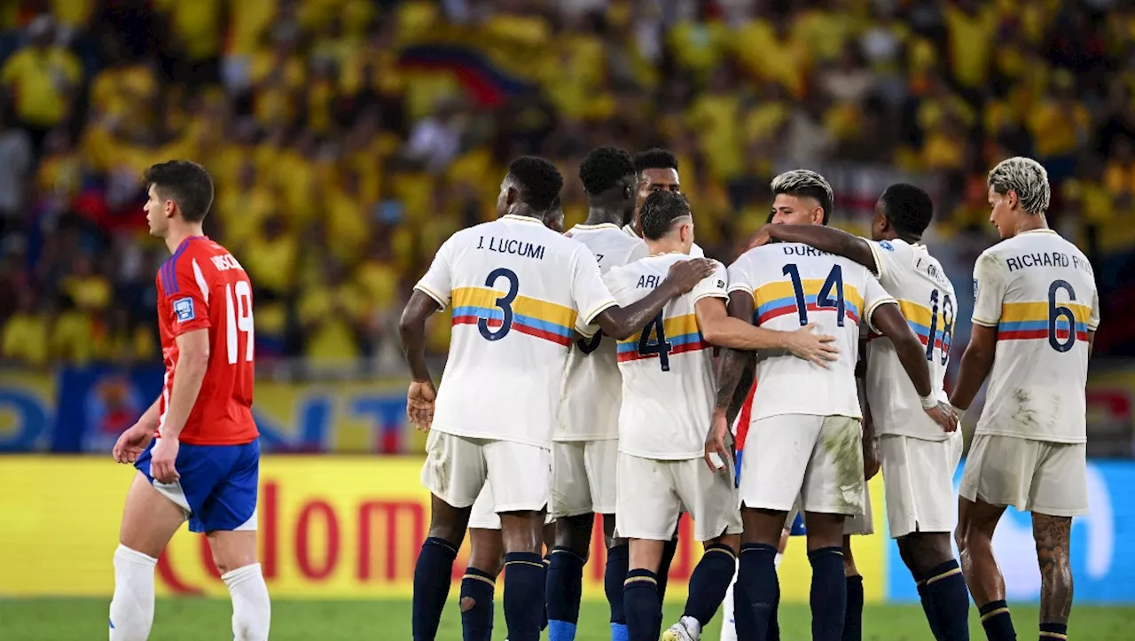 Colombia golea a Chile para mandarlos al último lugar de las eliminatorias de Conmebol