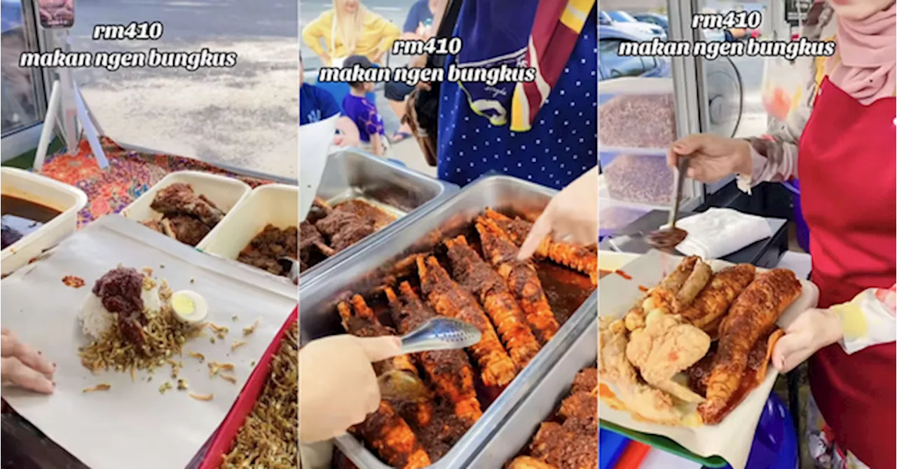 'RM410 Reasonably Priced?' — Nasi Lemak Stall Goes Viral For Lobster & Giant Squid Lauk