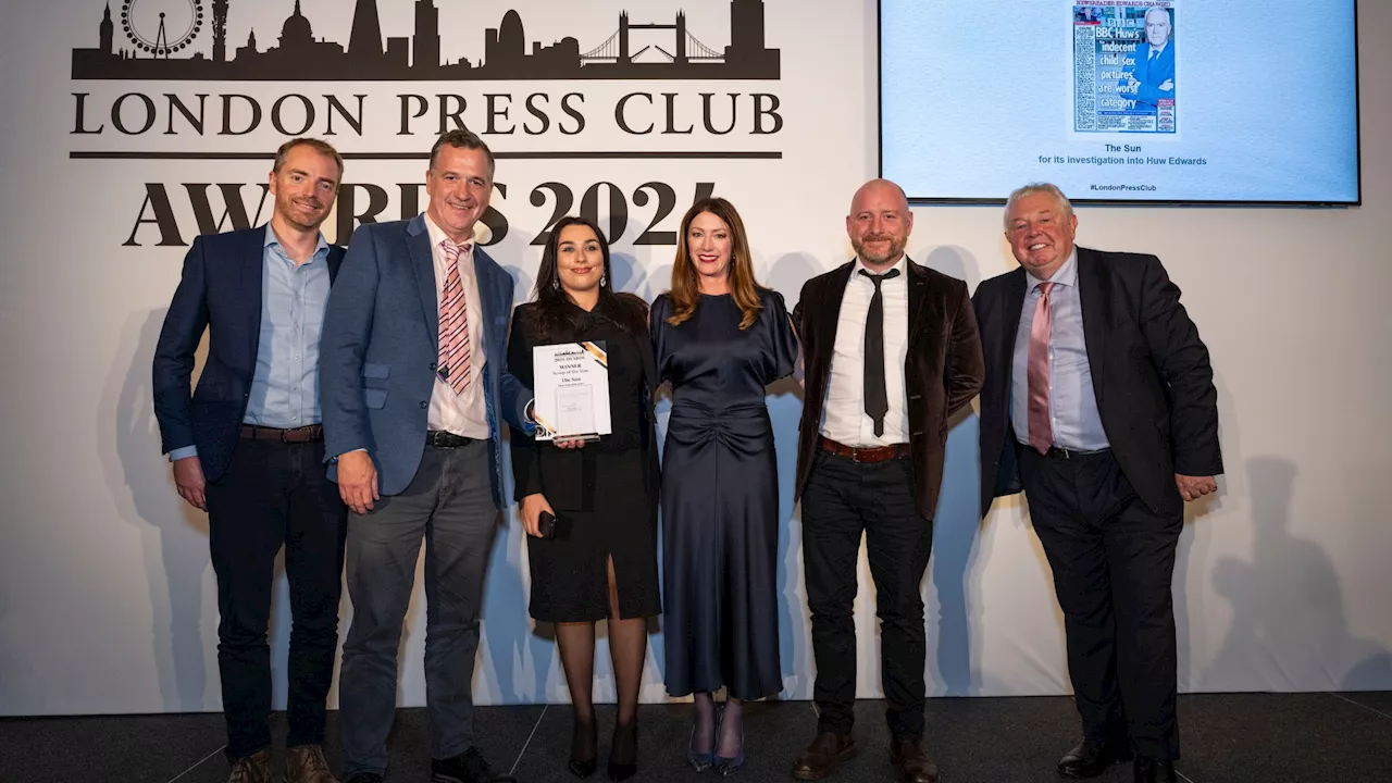 The Sun Wins Best Newspaper Award for Huw Edwards Scoop