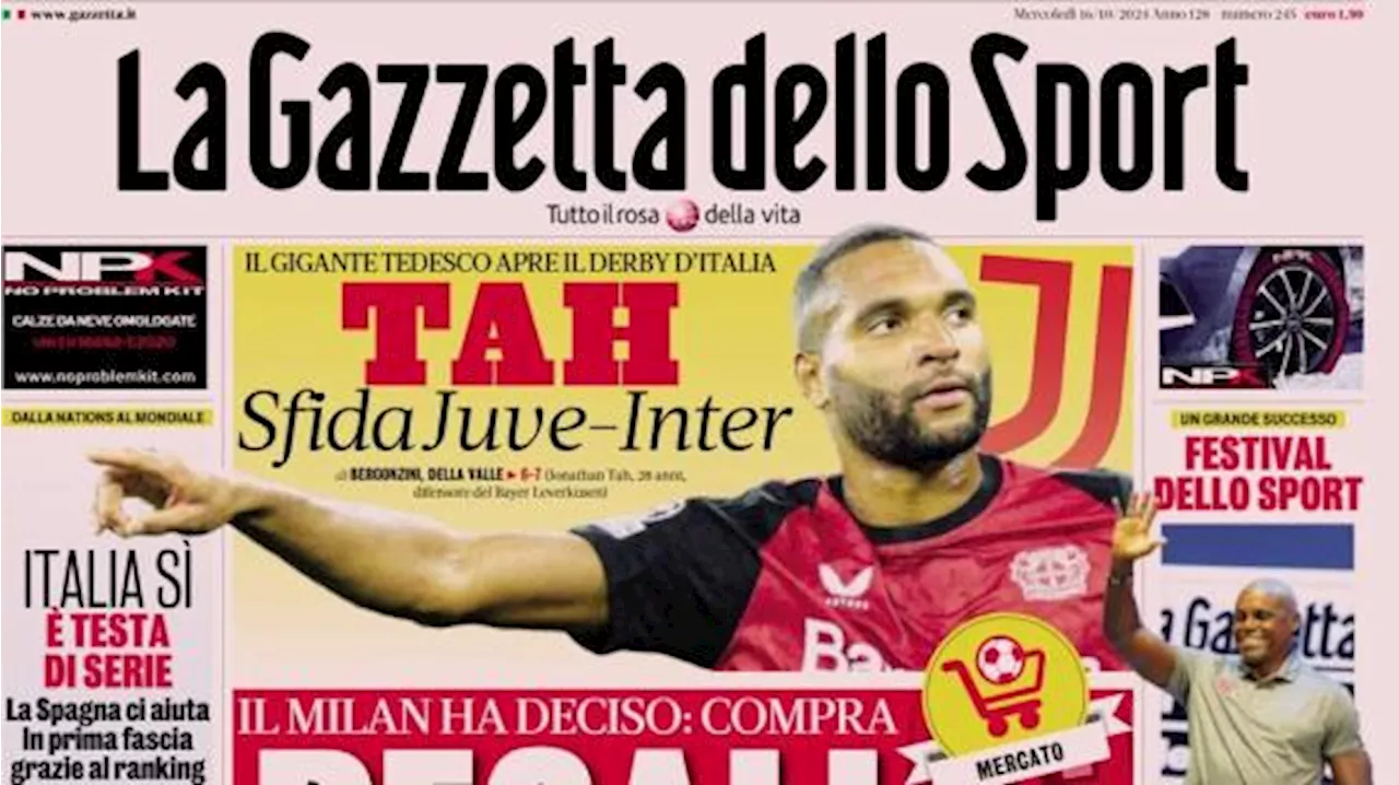 La Gazzetta dello Sport in apertura: 'Il Milan ha deciso, compra: regali per Fonseca'