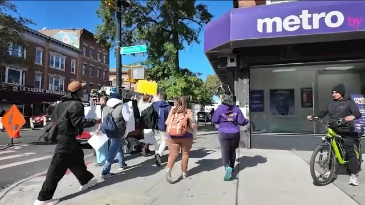 Bus riders protest in Brooklyn calling for faster service down Flatbush Avenue