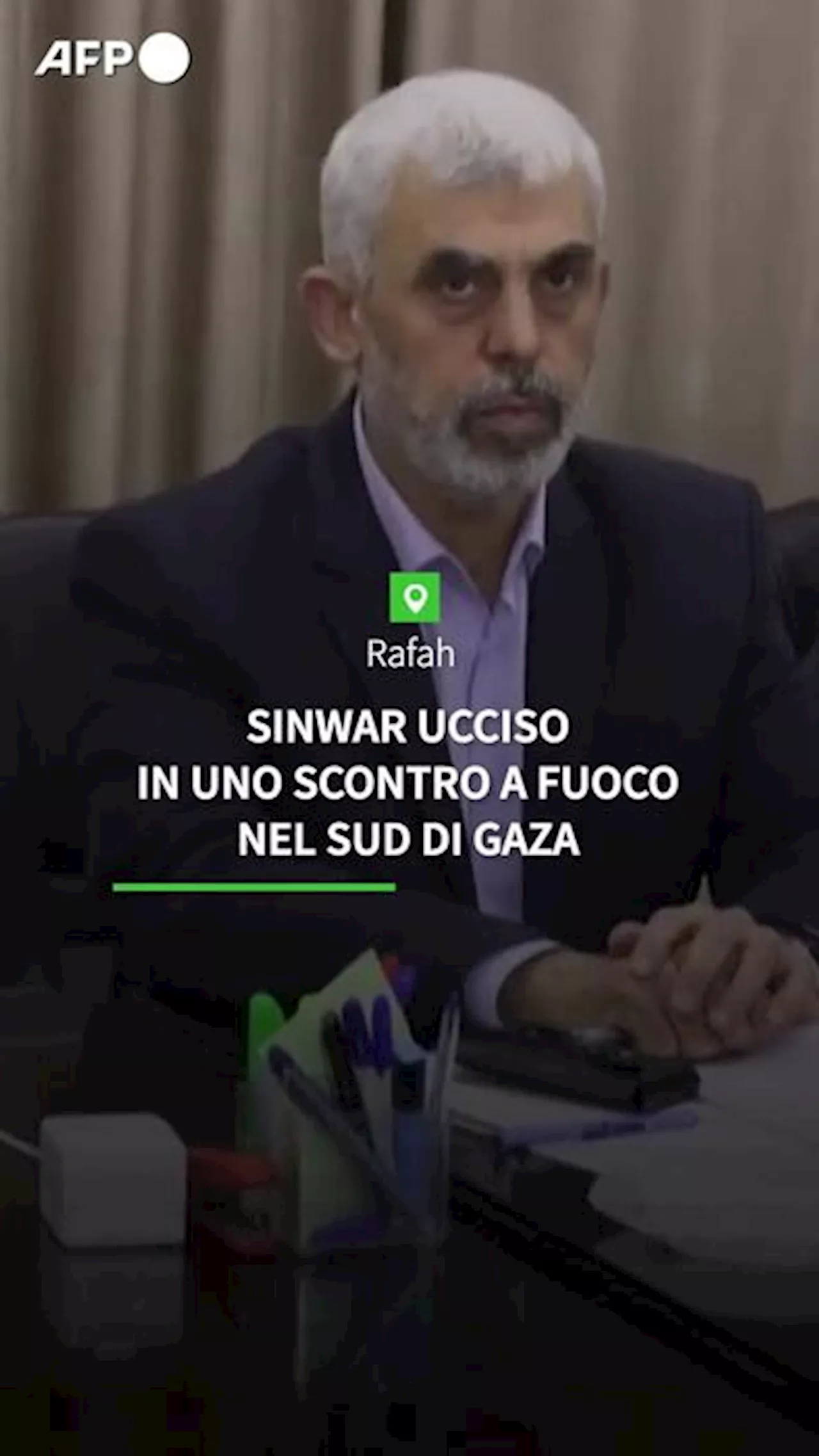 Sinwar ucciso in uno scontro a fuoco nel sud di Gaza