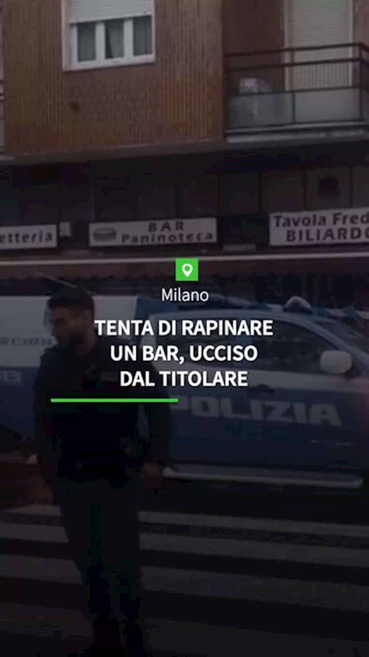 Tenta di rapinare un bar a Milano, ucciso dal titolare