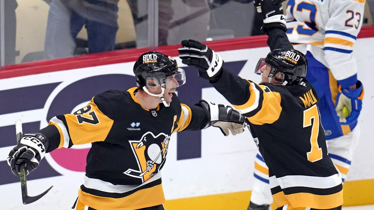 Crosby, Malkin lead Penguins past Sabres 6-5 in OT to cap milestone night