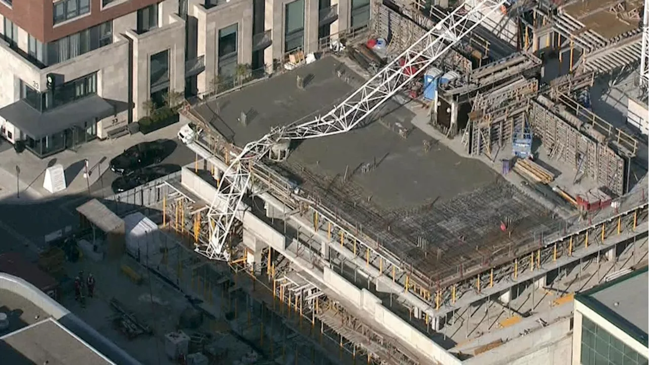 Crane collapses into building under construction in Toronto's east end