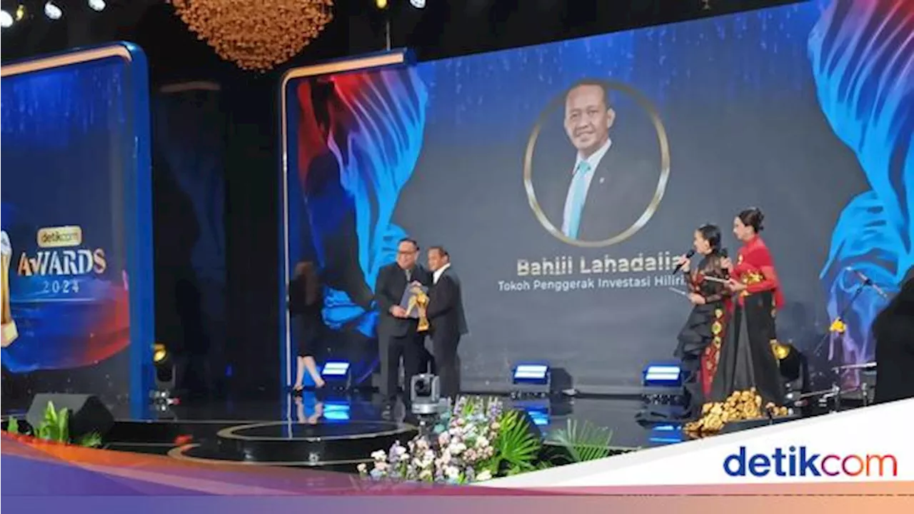 Bahlil Lahadalia Sabet Penghargaan Tokoh Penggerak Investasi Hilirisasi