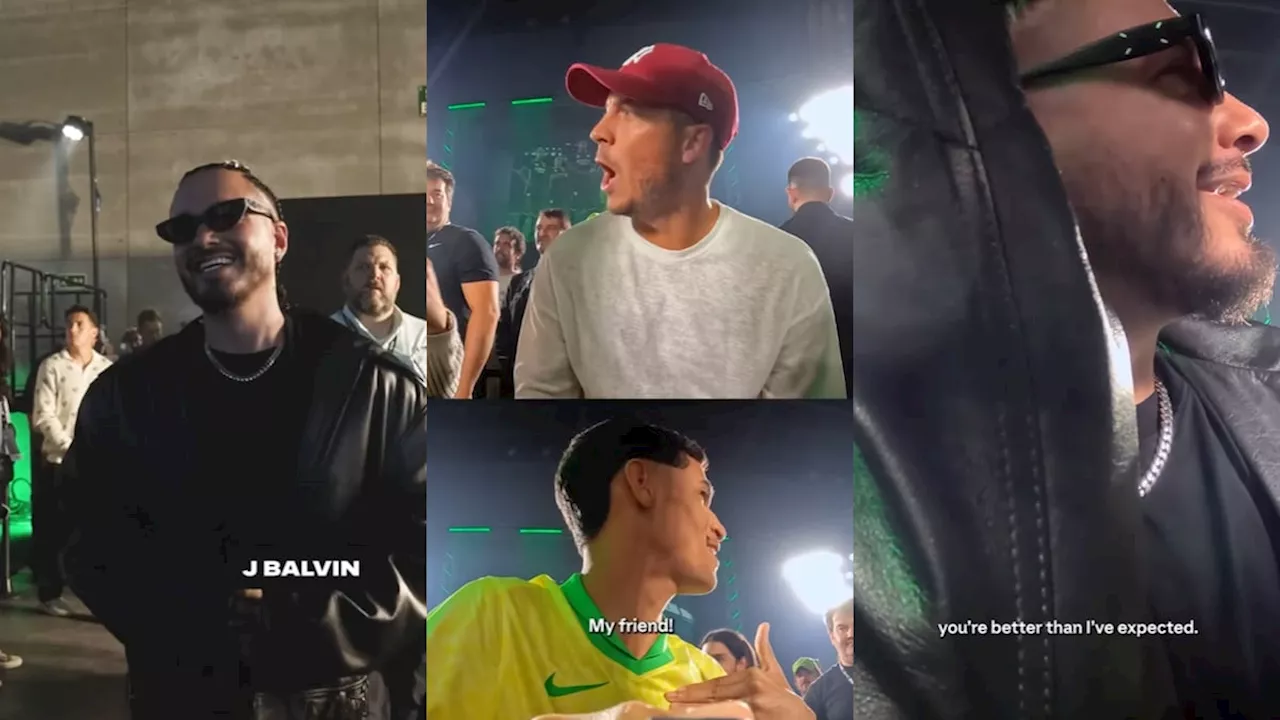 J Balvin se le midió a jugar un partido con Hazard, Bellingham y Endrick: ¿Cómo le fue?