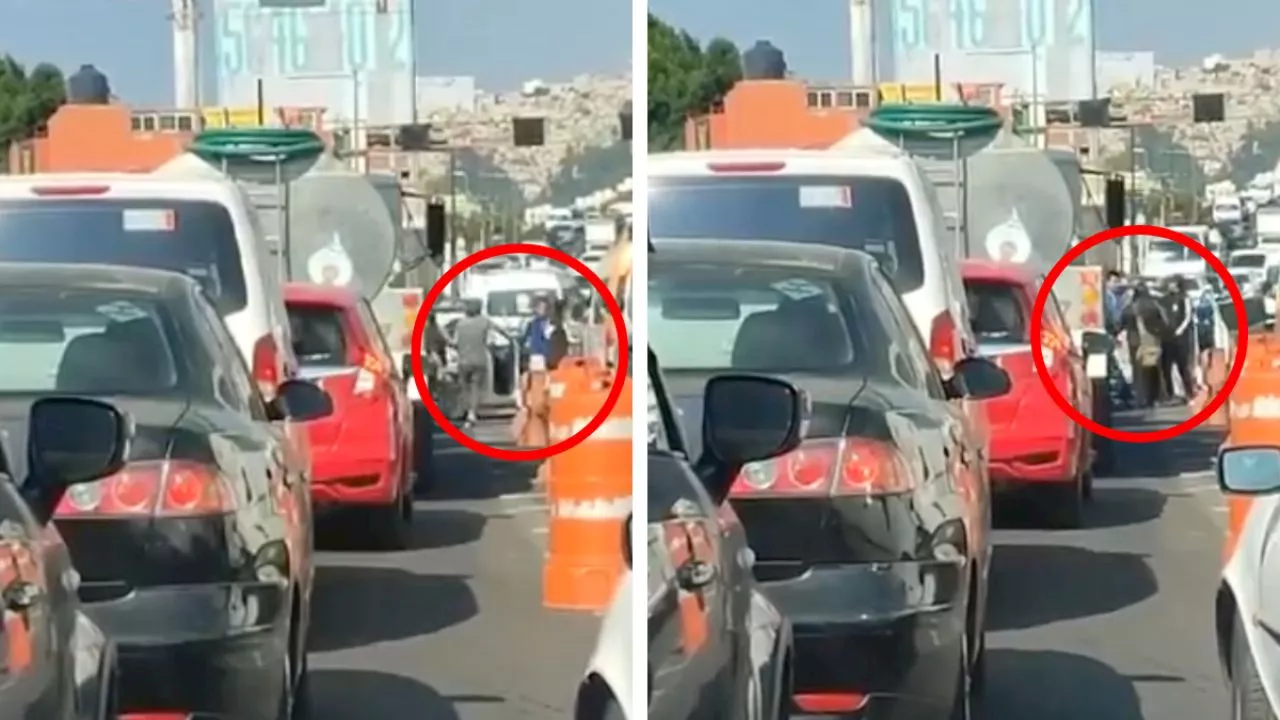 Captan a franeleros agrediendo a automovilistas en Tlalnepantla: VIDEO