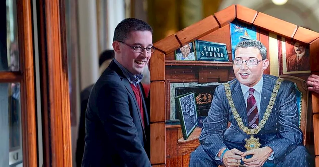 Portrait of former mayor Niall Ó Donnghaile removed from wall inside Belfast City Hall