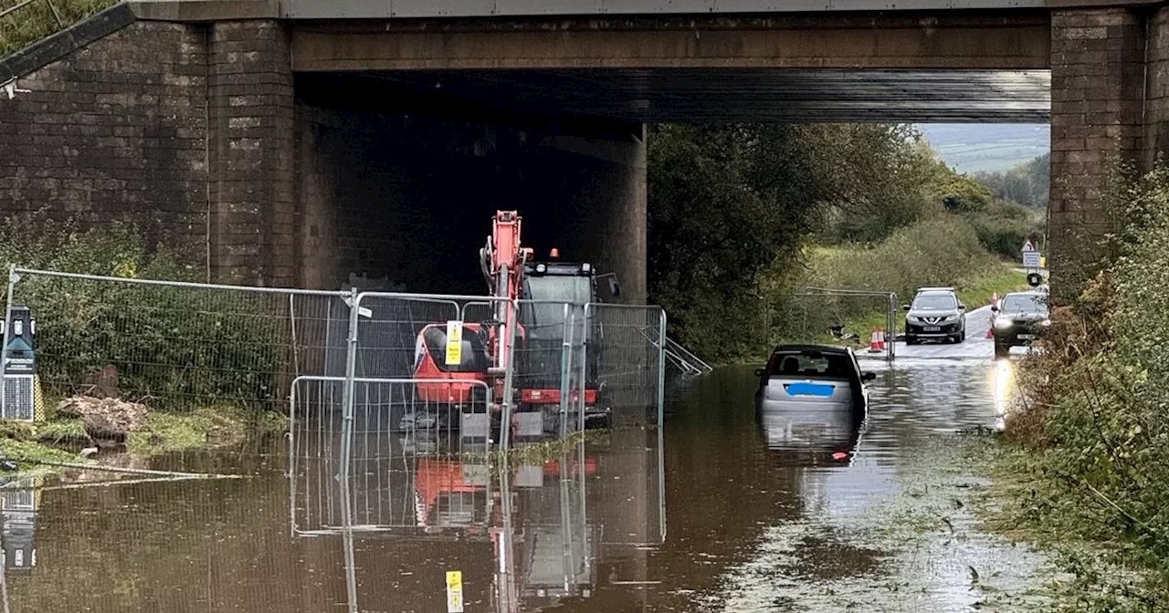 Eight flood warnings across Lancs amid deluge of rain with roads left impassable