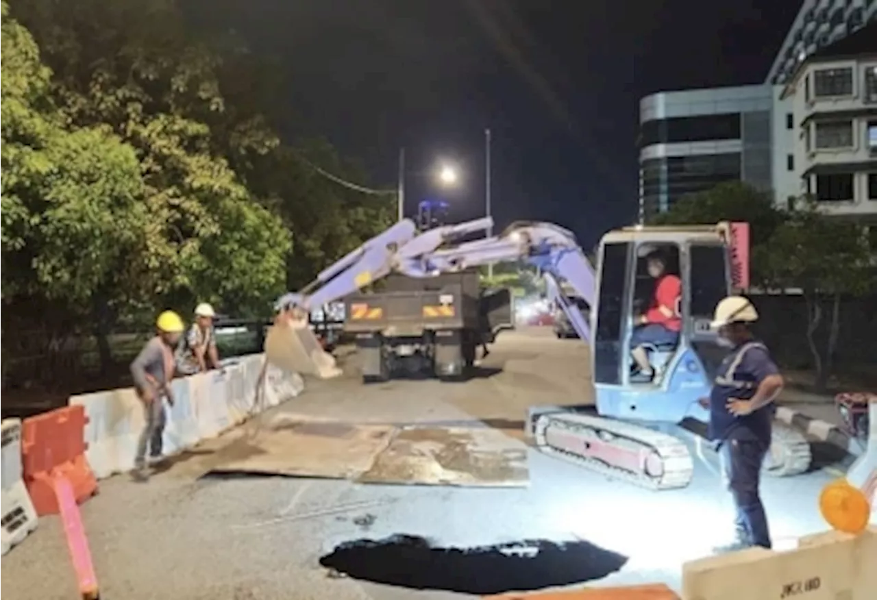 Penang exco: Works underway to repair Bayan Lepas sinkhole after leaking sewage pipe found