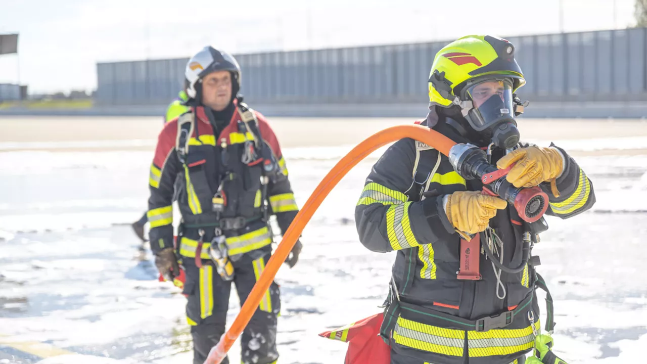 Airport probte Flugzeugbrand mit spektakulärer Übung