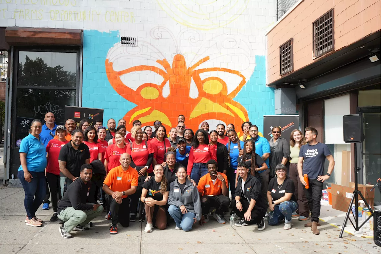 Wells Fargo vols help to beautify Phipps Neighborhoods Opportunity Center in Bronx