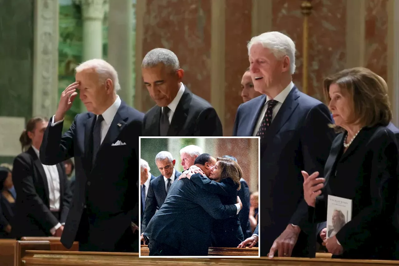 Biden and Pelosi have awkward reunion at Ethel Kennedy funeral after push to oust him