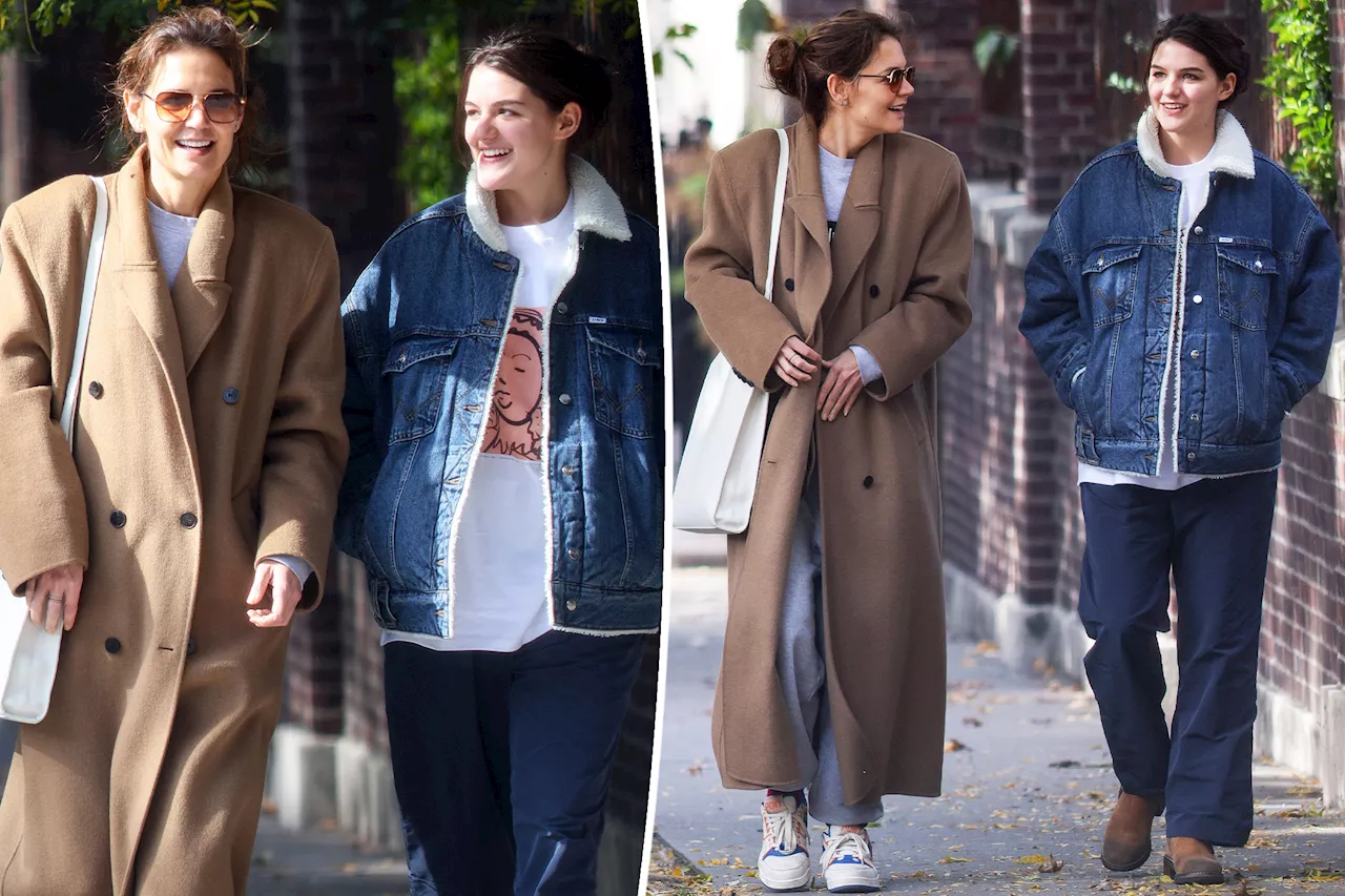 Katie Holmes and look-alike daughter Suri Cruise bundle up for fall stroll in NYC