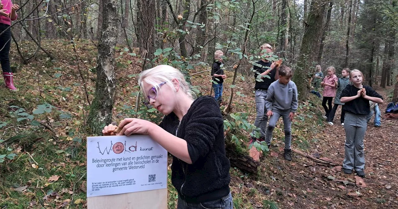 Kinderen fleuren Drents-Friese Wold op met kunst: 'Lekker vieze handen krijgen'