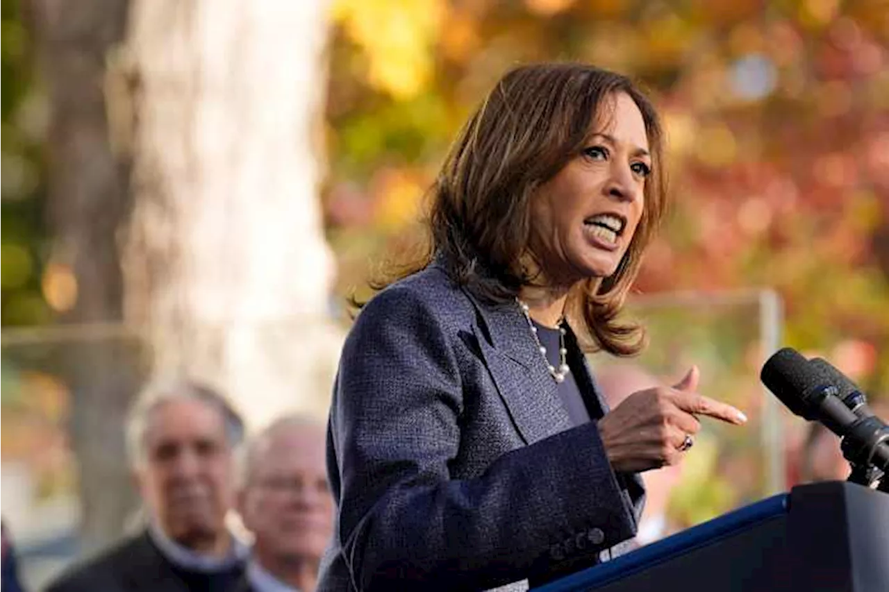 The Latest: Harris keeps a focus on 'blue wall' states in the campaign's final weeks