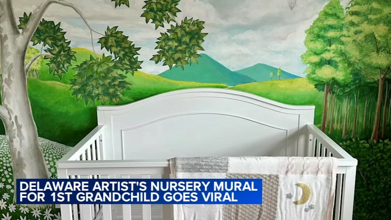 Delaware artist's nursery mural for first grandchild goes viral, melting hearts around the world