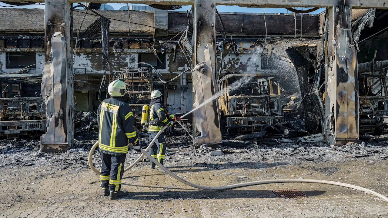 A blaze burns down a brand-new fire station in Germany that lacked fire alarms