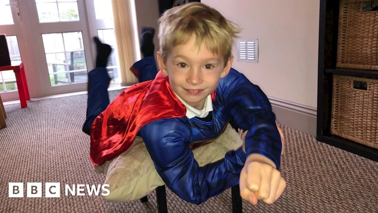 Chesterfield: Six-year-old superhero walking in dad's memory