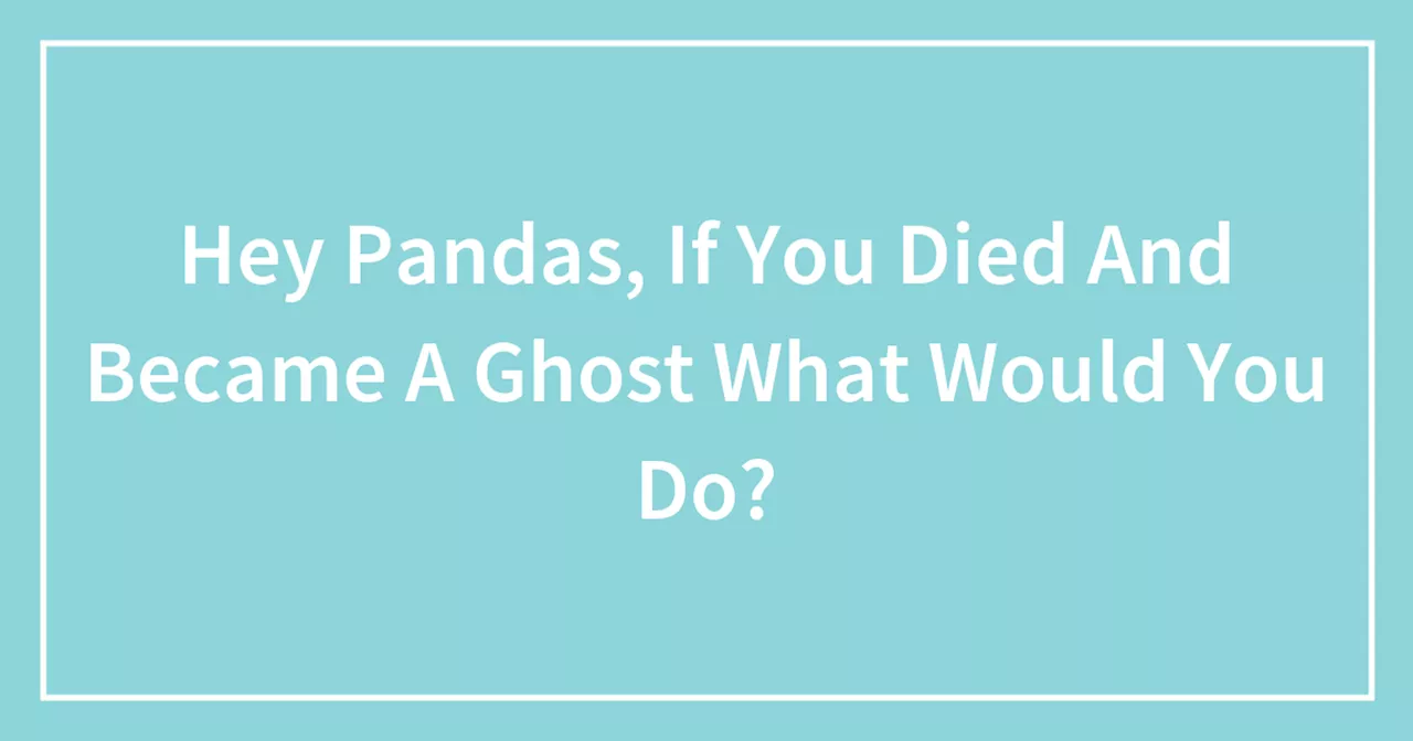 Hey Pandas, If You Died And Became A Ghost What Would You Do?