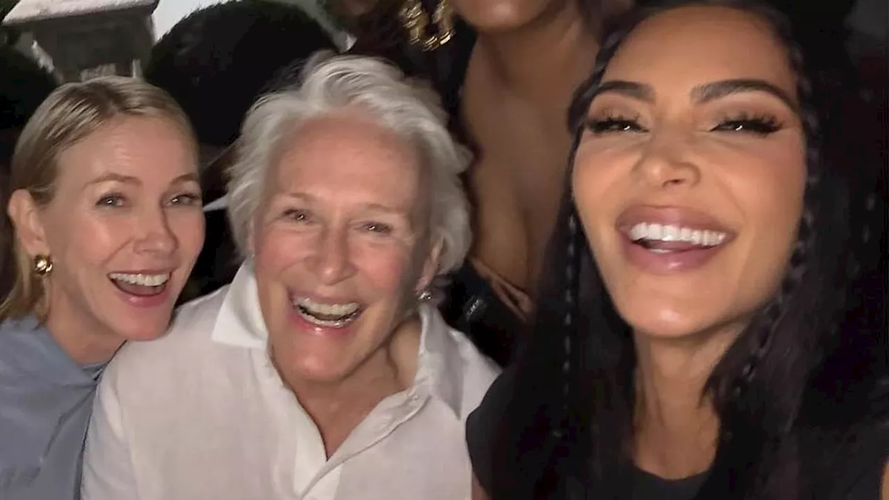 Kim Kardashian poses with Naomi Watts, Glenn Close and more for All's Fair set selfies