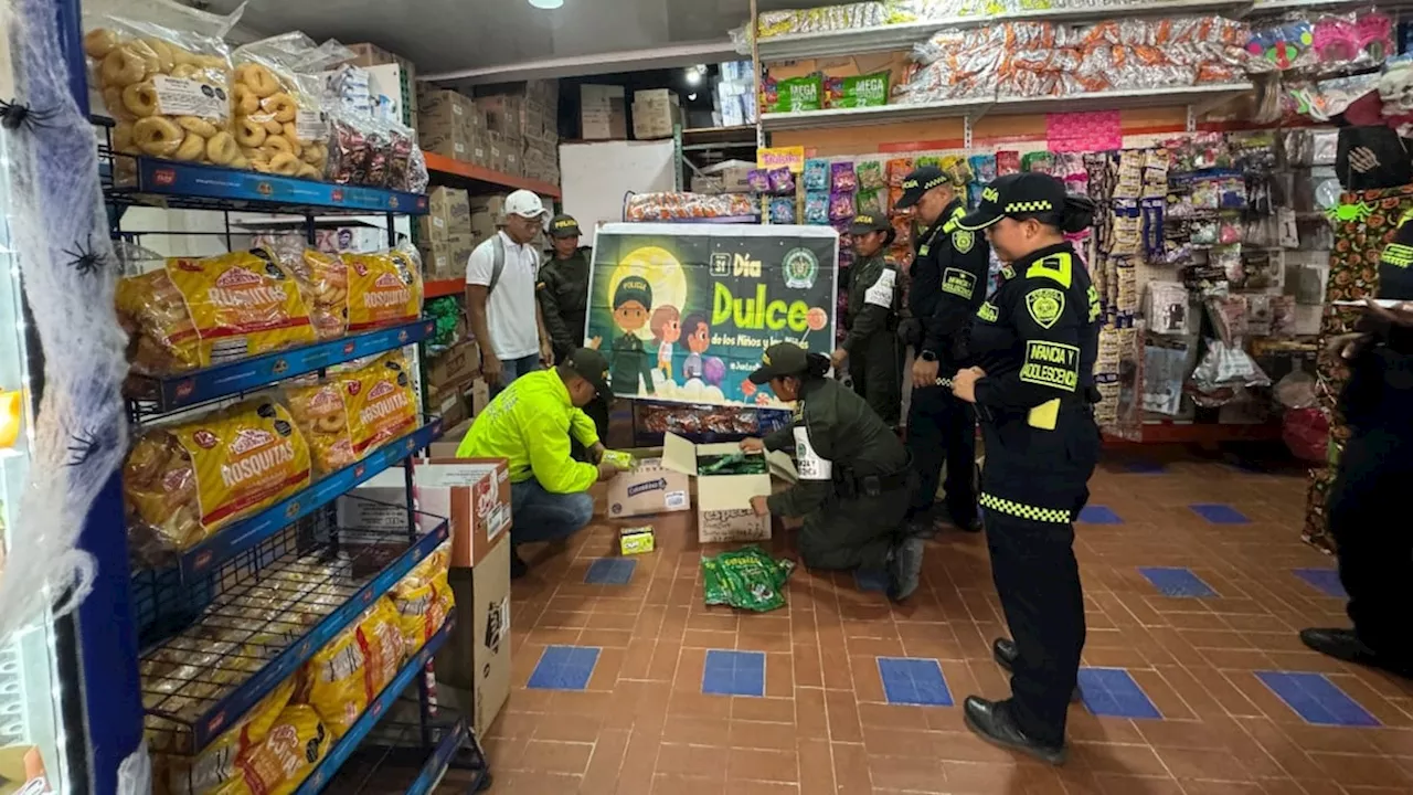 Policía confisca dulces, en mal estado, en establecimientos en Riohacha