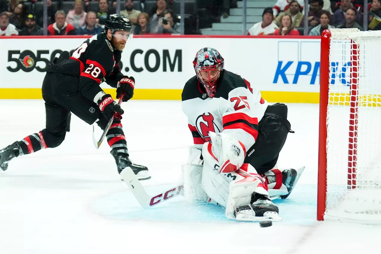 Markstrom loses shutout bid late, leads Devils past Senators 3-1