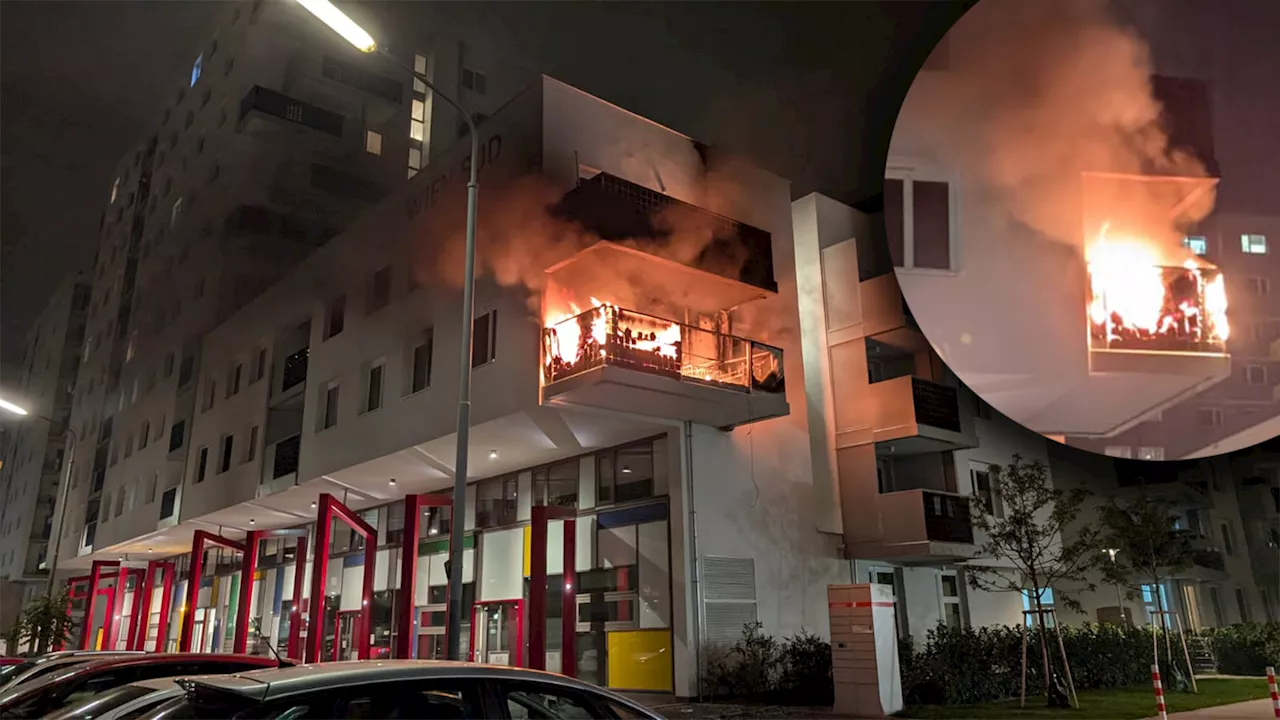 Flammenwohnung in der Donaustadt – Frau im Spital