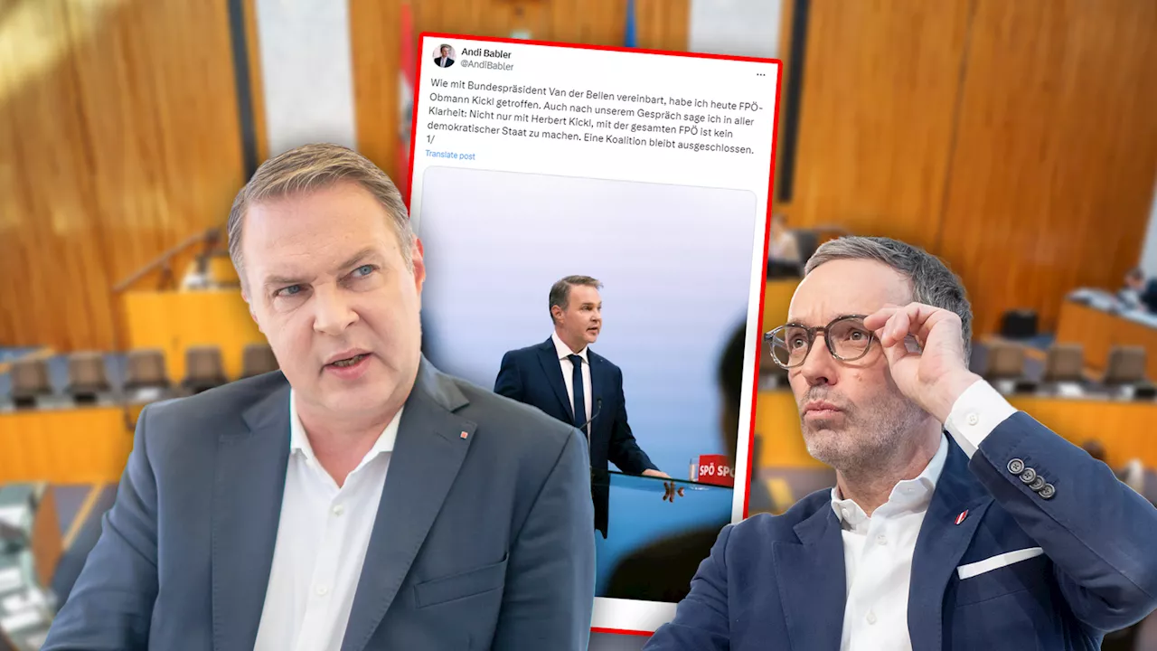 Nur 30 Minuten – so lange sprach Kickl mit SPÖ-Chef