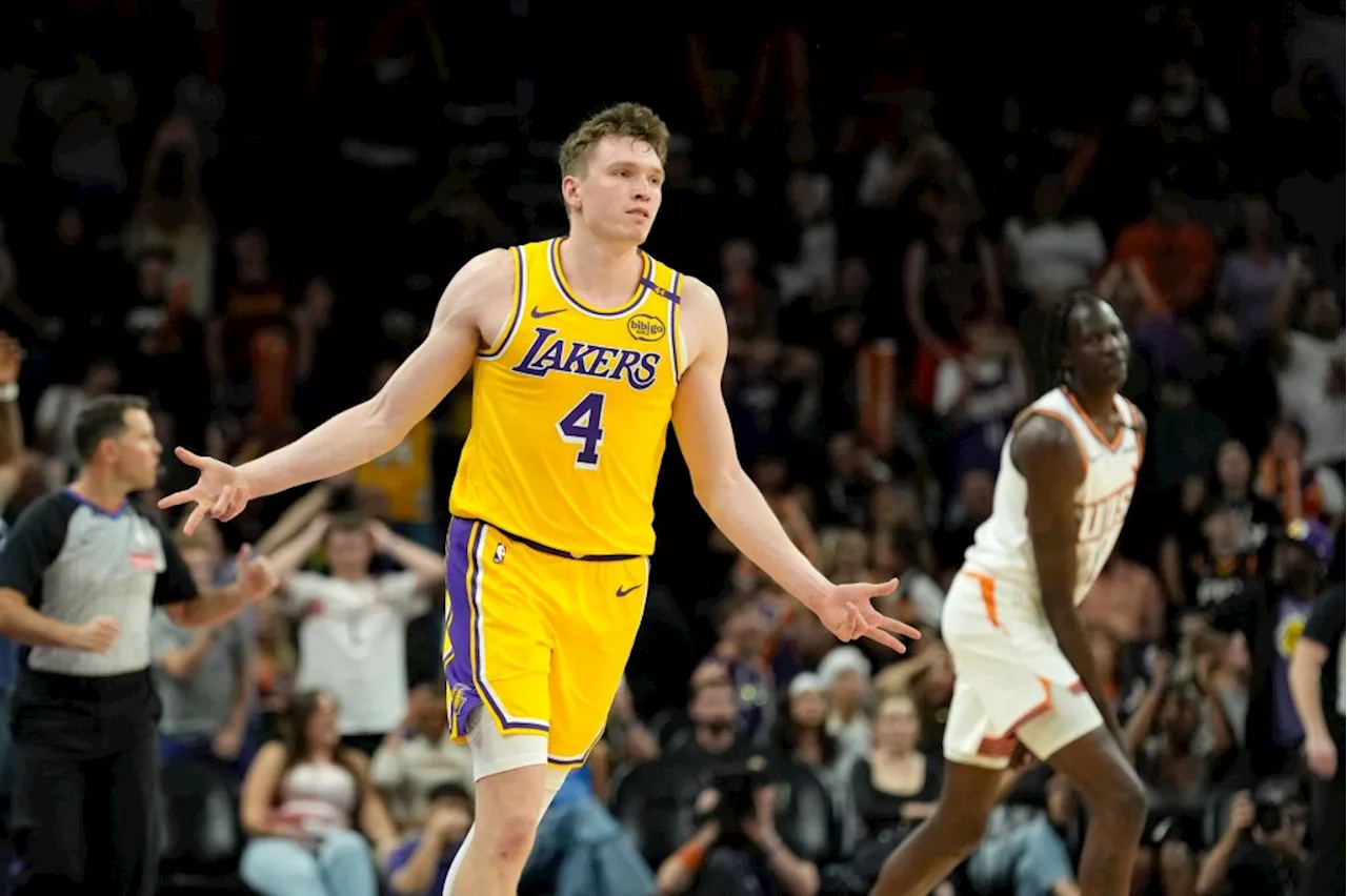 Dalton Knecht, Anthony Davis lead LeBron-less Lakers to preseason victory over Suns