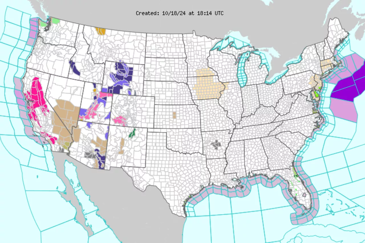 Winter Storm Map as Heavy Snow Hits Parts of Two States