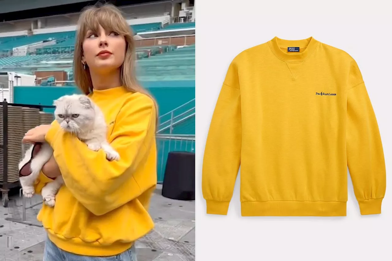 Taylor Swift Wears $168 Ralph Lauren Sweatshirt and $200 Distressed Jeans for Eras Tour Return Teaser