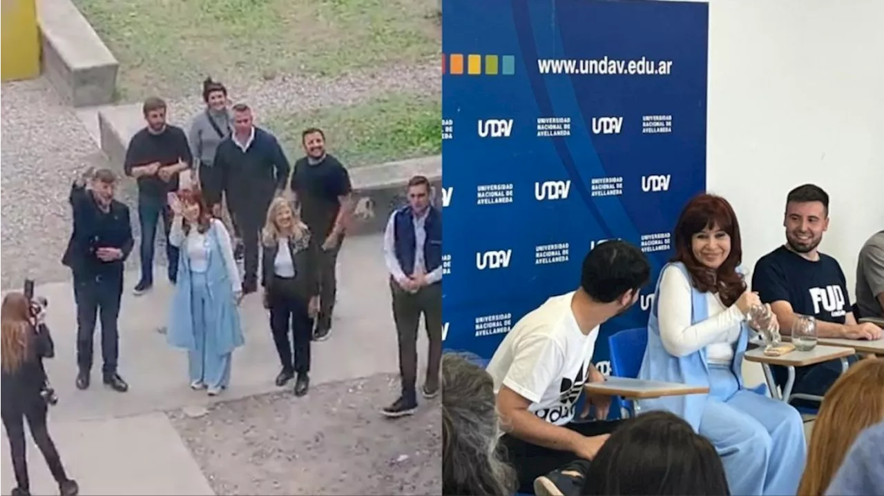 Cristina Kirchner visitó la Universidad de Avellaneda en apoyo al paro que lideran los estudiantes