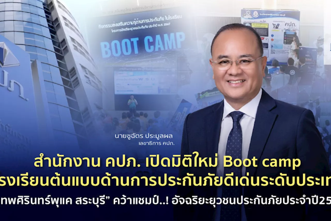 คปภ. เปิดมิติใหม่ Boot camp โรงเรียนต้นแบบด้านการประกันภัยดีเด่นระดับปท. “เทพศิรินทร์พุแค สระบุรี” คว้าแชมป์..! อัจฉริยะยุวชนประกันภัยประจำปี2567