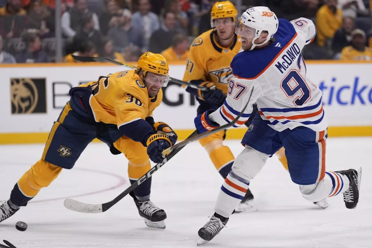 Kulak scores twice and McDavid gets first goal of season as Oilers beat Predators 4-2