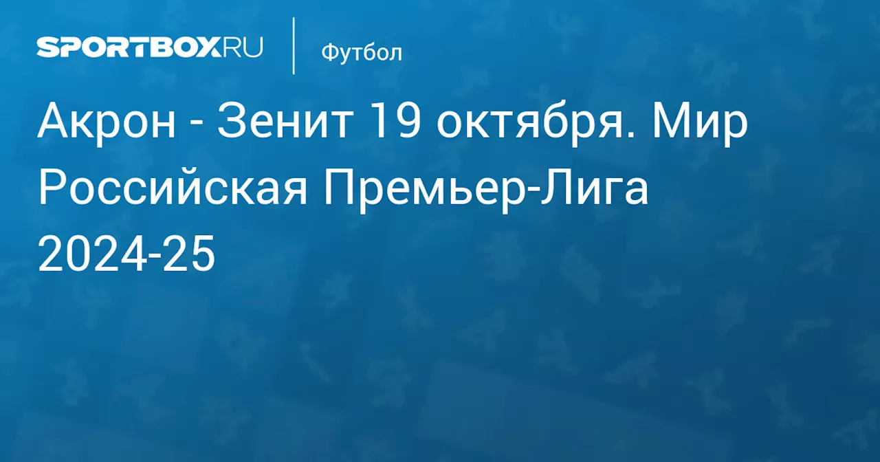 Зенит 18 октября. Мир Российская Премьер-Лига 2024-25. Протокол матча