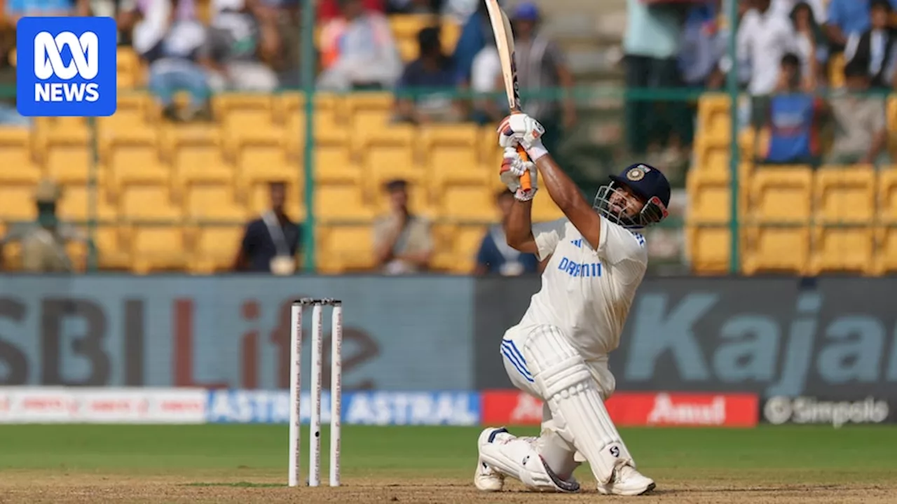 Rishabh Pant hits Tim Southee out of the ground but India collapses against New Zealand in first Test