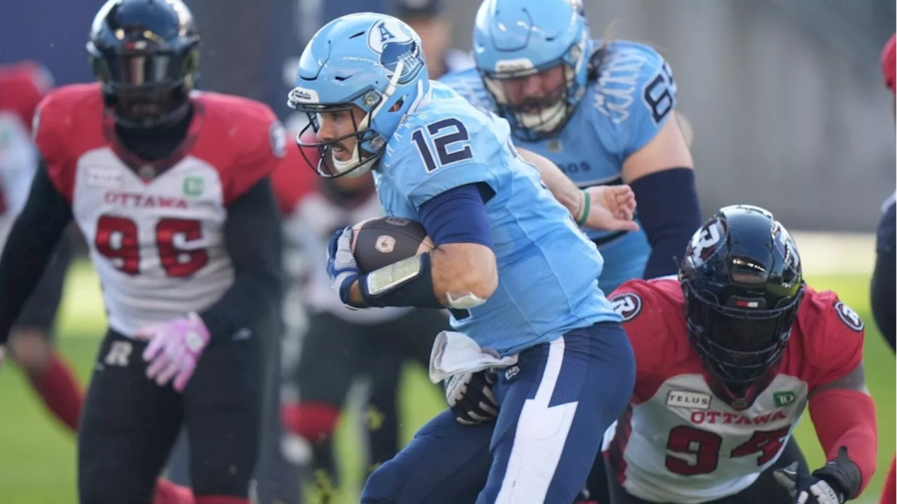 Toronto Argonauts clinch second in East Division with home win over Ottawa Redblacks