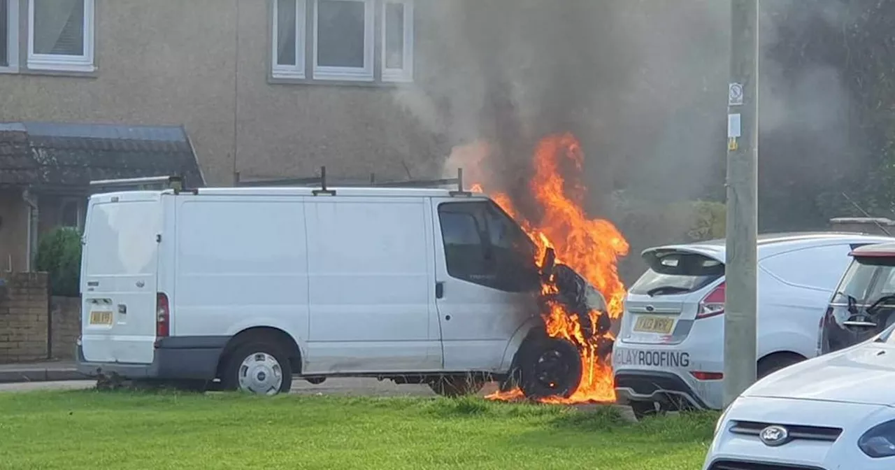 Police probe van fire on Scots residential street