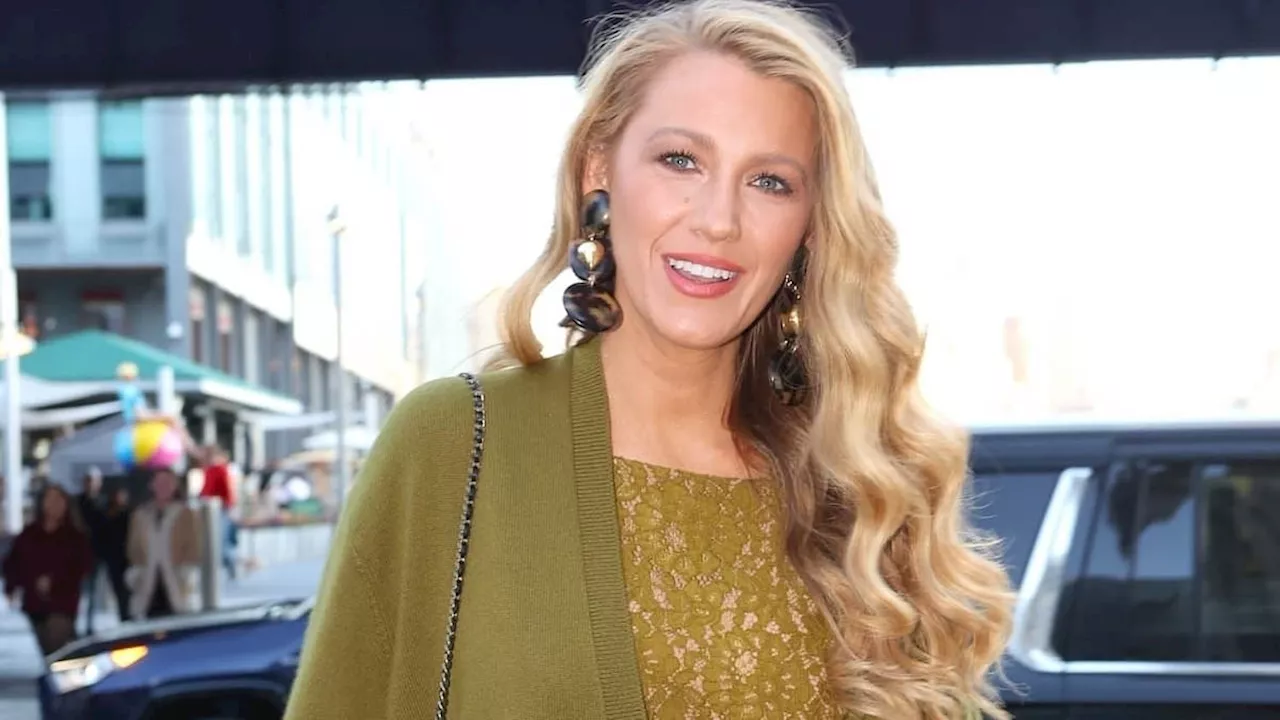 Blake Lively sizzles in green lace frock and matching cardigan for Betty Booze event in NYC